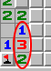 The 1-2-1 pattern, example 6, marked