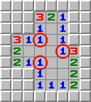The '1 in a corner' pattern, marked