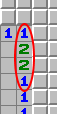 The 1-2-2-1 pattern, example 1, marked